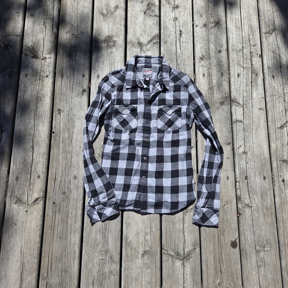 💥3for$15💥 TNA Black and Gray Plaid Casual Shirt XS